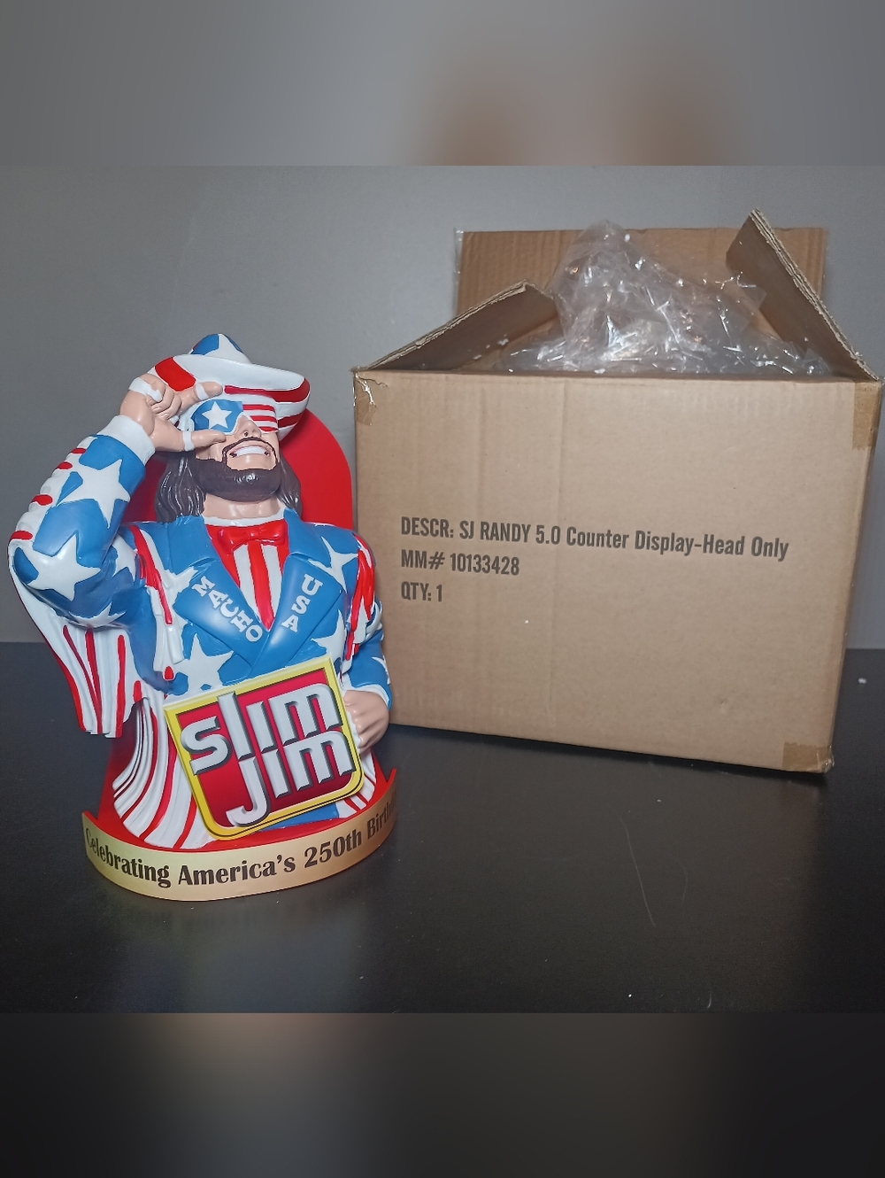 MACHO MAN RANDY SAVAGE SLIM JIM COLLECTOR  DISPLAY 2026 AMERICA'S BIRTHDAY!!!